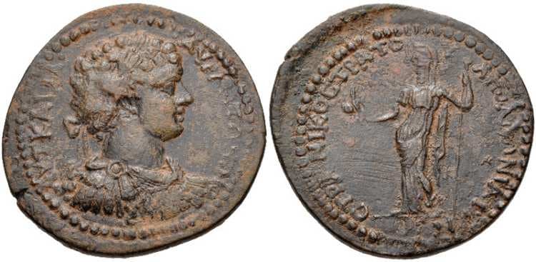 Apollonia Caria Eylul-Aralik 68 Caracalla, AE32 of Apollonia Salbace, Caria