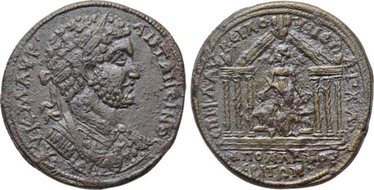 Apollonoshieron Imhoof LS 3 Caracalla AE37 of Apollonoshieron, Lydia