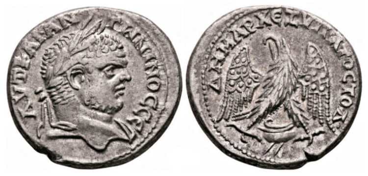 Berytos Prieur 1293 (2) Caracalla, AR tetradrachm of Berytus, Phoenicia