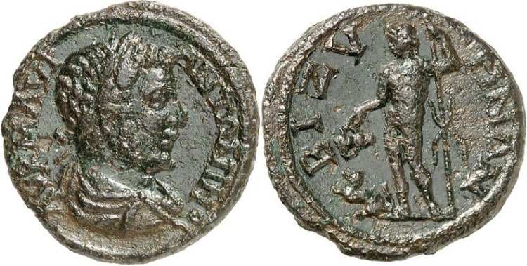 Bizya MZ 176, 283 Caracalla, AE20 of Bizya, Thrace