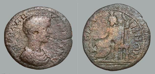 Bizya Varbanov 1545 var Caracalla as Caesar, AE26 of Bizya, Thrace