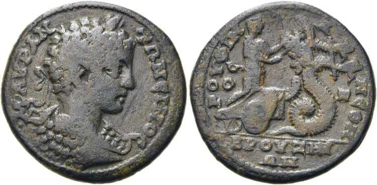 Bruzos Mionnet IV, 246 Caracalla, AE25 of Bruzos, Phrygia