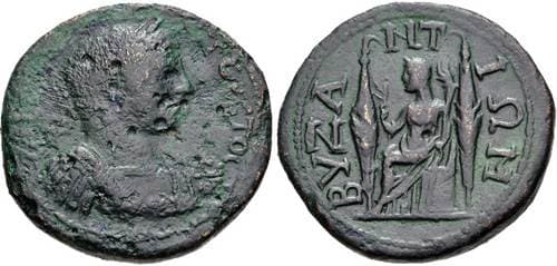 Byzantium Varbanov 1794 var Caracalla, AE34 of Byzantion, Thrace