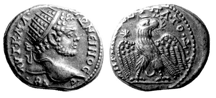 Carrhae Bellinger 159 Caracalla AR Tetradrachm of Carrhae, Mesopotamia