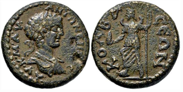 Colbasa SNG vA 5061 Caracalla, AE18 of Colbasa, Pisidia