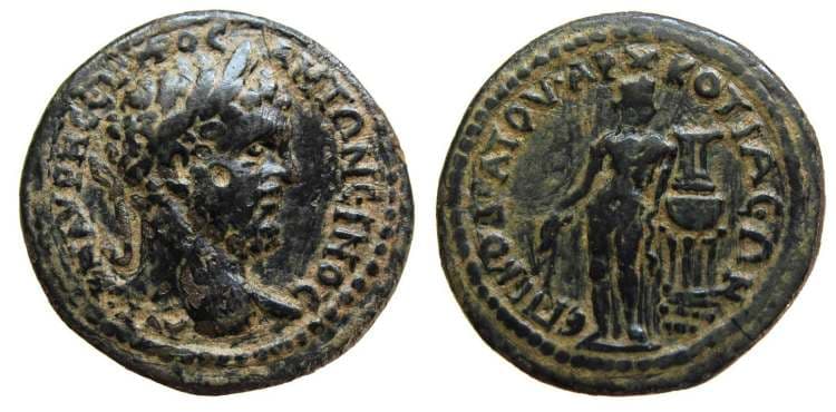 Cotiaeum SNG Cop 328 Caracalla AE27 of Cotiaeum, Phrygia