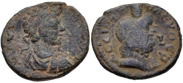 Eleutheropolis Sofaer 17 Caracalla AE24 of Eleutheropolis, Palestine