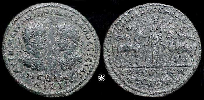 Ephesos BMC 292 Caracalla and Geta AE 39mm of Ephesus, Ionia