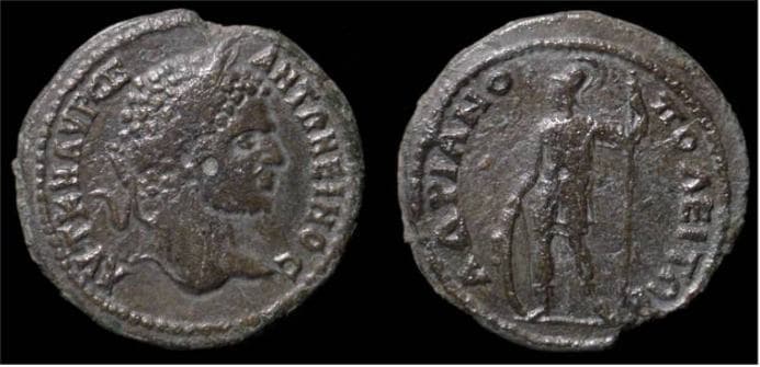 Hadrianopolis Moushmov 2603 Caracalla, AE27 of Hadrianopolis