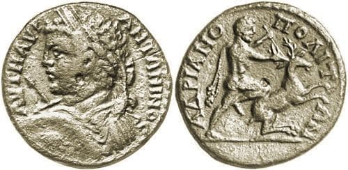 Hadrianopolis Varbanov 3631 Caracalla AE27 of Hadrianopolis, Thrace