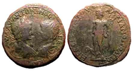 Hadrianopolis Varbanov 3653 Caracalla and Geta, AE27 of Hadrianopolis, Thrace