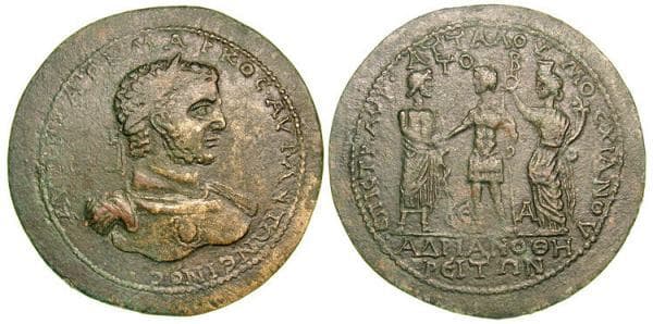 Hadrianotherae Lanz 114, 508 Caracalla AE52 Medallion of Hadrianothera, Mysia