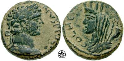 Heliopolis Lindgren 2161 Caracalla AE 21mm of Syria, Coele-Syria, Heliopolis