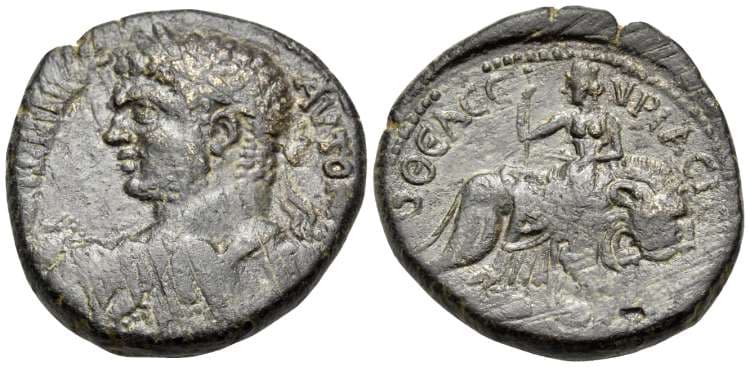 Hieropolis Syria Chaix 798 Caracalla, AE28 of Hieropolis Bambyce, Syria, AD 198-217