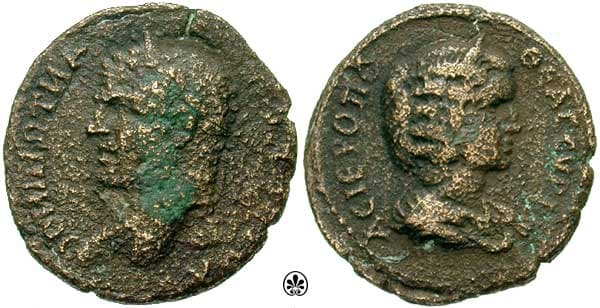 Hieropolis Syria Lindgren 1139 Caracalla and Julia Domna AE 23mm of Heiropolis, Syria