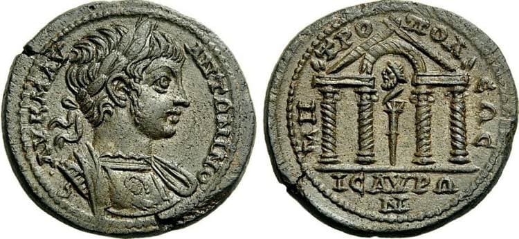Isaura BMC 1 Caracalla, AE27 of Isaura, Cilicia, AD 198-217