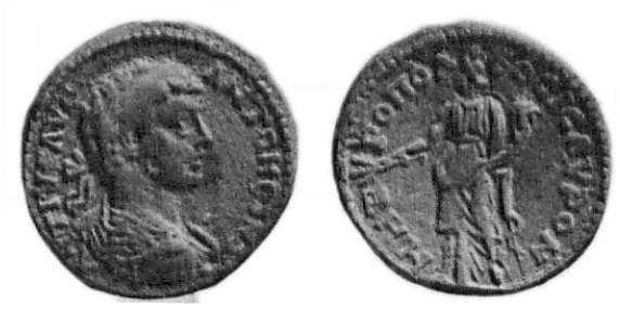 Isaura SNG Cop 152 Caracalla, AE22 of Isaura, Cilicia, AD 198-217