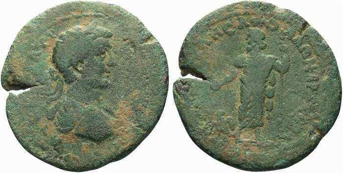 Keramos Imhoof KM 4 Caracalla, AE34 of Keramos, Caria