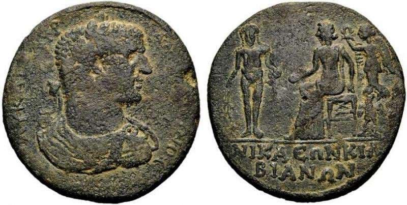 Kilbiani Nikaia Imhoof 28 Caracalla, AE40mm medallion of Nikaia, Kilbiani, Lydia