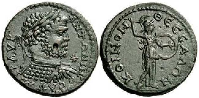 Thessaly Koinon Rogers 108 Caracalla, AE26, 3 assaria, of the Koinon of Thessaly