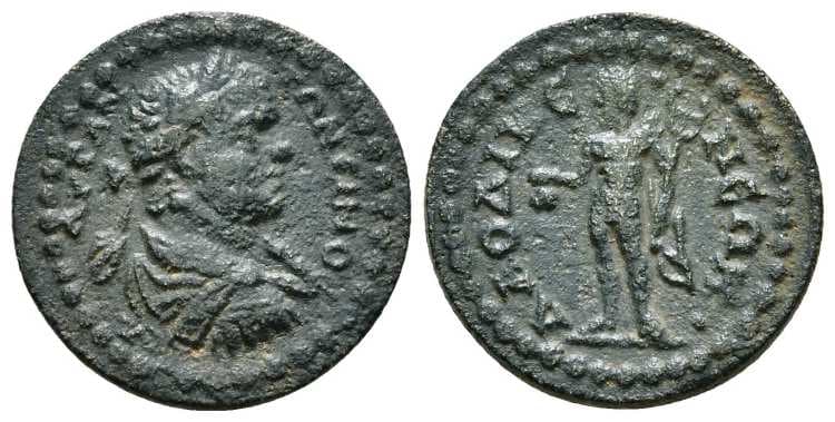 Laodikeia Phrygia wwxls 41819 Caracalla, AE20 of Laodiceia Ad Lycum, Phrygia