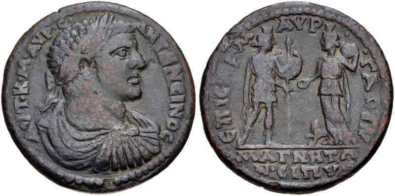 Magnesia ad Sipylum Mionnet IV, 418 Caracalla, AE37 of Magnesia ad Sipylum, Lydia