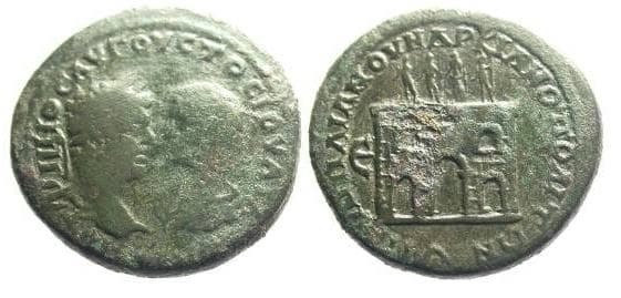 Markianopolis Moushmov 495 Caracalla and Julia Domna AE27 Pentassarion of Markianopolis