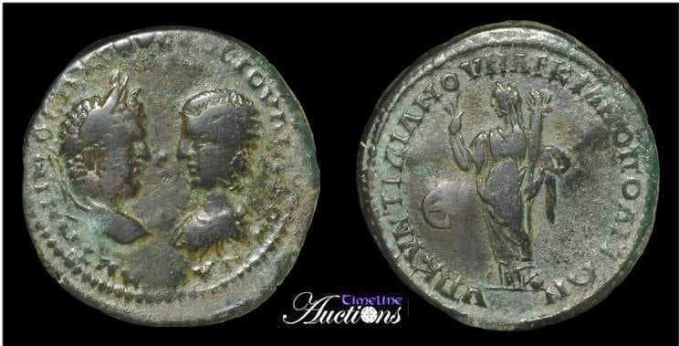 Markianopolis Moushmov 477 Caracalla and Julia Domna AE 5 Assaria of Markianopolis, Moesia