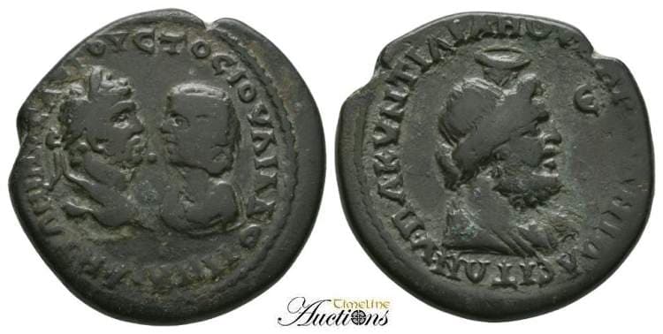 Markianopolis Varbanov 1066 Caracalla and Julia Domna, AE28 of Markianopolis, Moesia