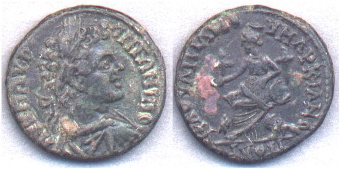 Markianopolis Varbanov 944 Caracalla AE28 of Markianopolis
