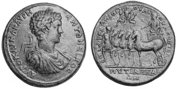 Mytilene BMC 212 Caracalla, AE43 medallion of Mytilene, Lesbos