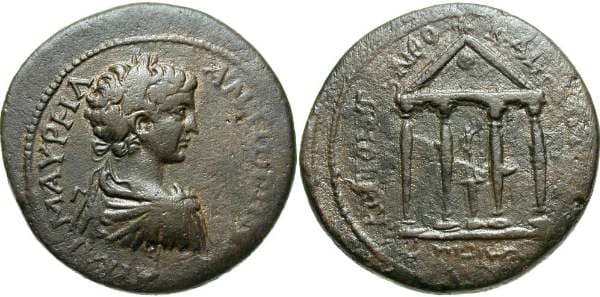 Neocaesarea SNG v Aulock 6760 Caracalla AE29 of Neocaesarea, Pontos