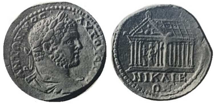 Nicaea RecGen 461 Caracalla, AE30 of Nicaea Bithynia, AD 198-217