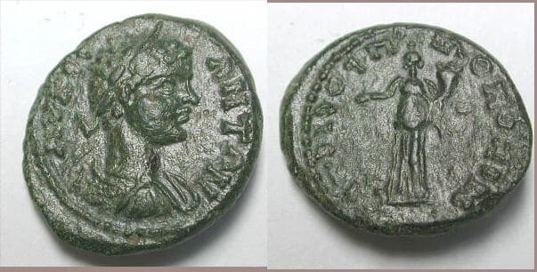 Nikopolis Moushmov 1105 Caracalla AE17 of Nikopolis ad Istrum