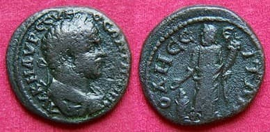 Odessos Moushmov 1613 Caracalla AE27 Four-assarion of Odessos, Thrace