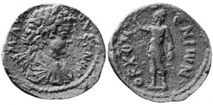 Orchomenos Bloesch 46 Caracalla, AE26 of Orchomenos, Arkadia