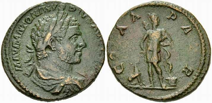 Patrai BMC 46 Caracalla, AE23 diassaria, Patrai, Peloponnesos
