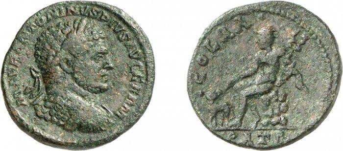 Patrai BCD 573 Caracalla, AE of Patrai, Achaia, Peloponnesos 2 Assaria, 9