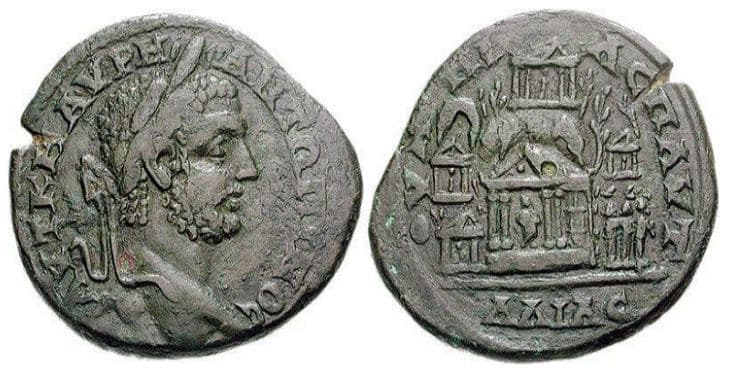 Pautalia Moushmov 4243 Caracalla AE28 of Pautalia, Thrace