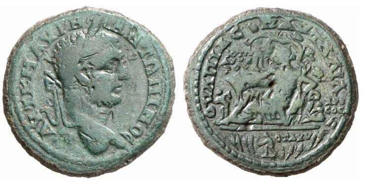 Pautalia Moushmov 4286 Caracalla AE28 of Pautalia in Thrace