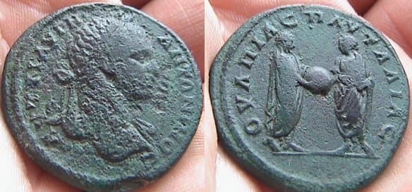 Pautalia Moushmov 4270v Caracalla AE30 of Pautalia, Thrace