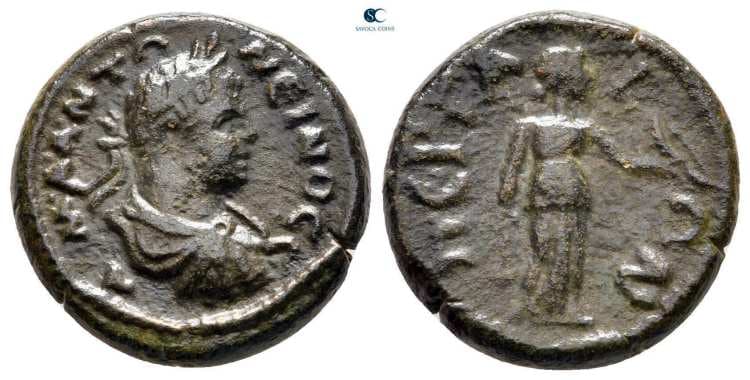 Perga SNG Cop 325 Caracalla AE18 of Perga, Pamphylia