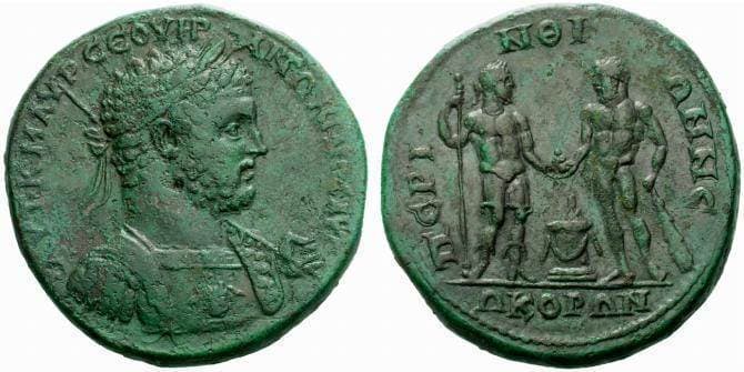 Perinthos Moushmov 4547 Caracalla, AE42 medallion of Perinthos, Thrace