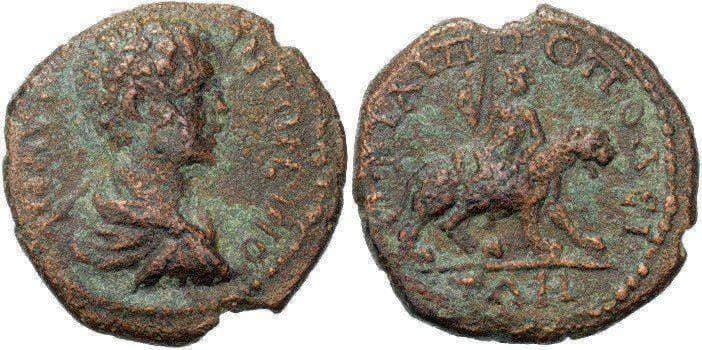 Philippopolis Varbanov 1551 Caracalla AE 18 of Philippopolis, Thrace, AD 198-217