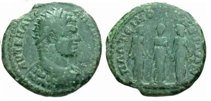 Plotinopolis Varbanov 1863 rad,dr,cuir Caracalla, AE23 of Plotinopolis, Thrace