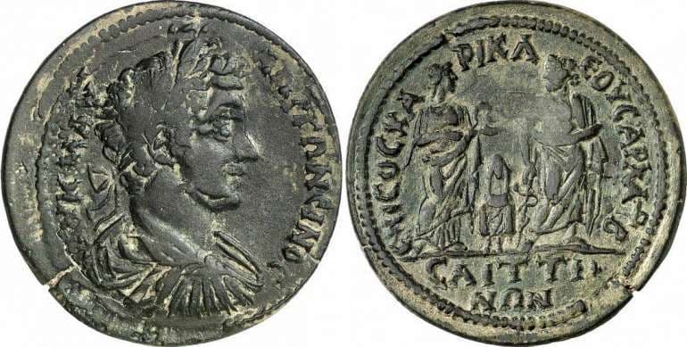 Saitta Paris 1079 Caracalla, AE medallion of Saitta, Lydia