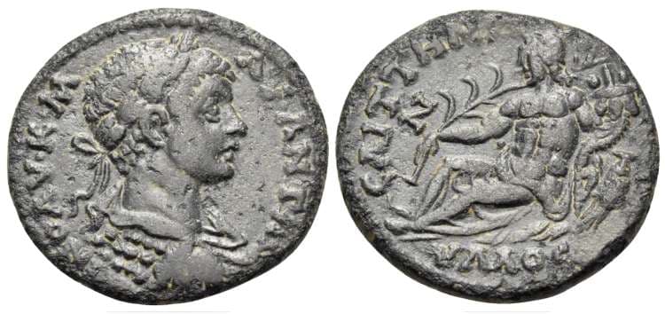 Saitta Waddington 5181 Caracalla, AE21 of Saitta, Lydia