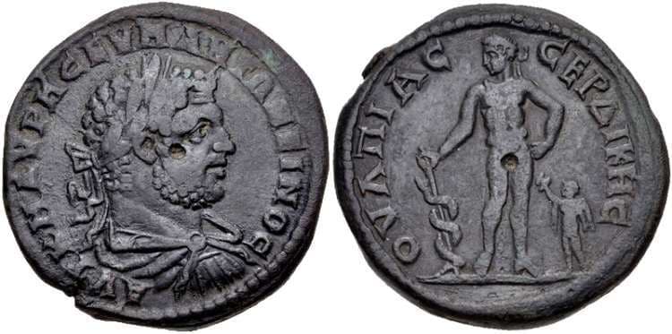 Serdica Moushmov 4807 Caracalla, AE30 of Serdica, Thrace