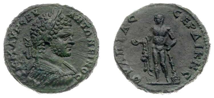Serdica Ruzicka 265 Caracalla AE28 of Serdica, Thrace
