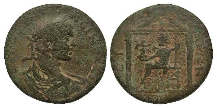 Side Agora 42, 71 Caracalla AE32 of Side, Pamphylia